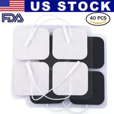 40 PCS TENS Unit Electrode Pads Replacement for TENS Massage 2 Inch Square US