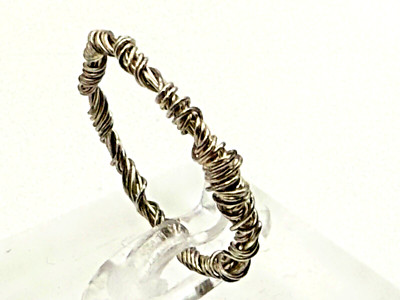 Sterling Silber 925 Ring Drahtwicklung 1,16 g Größe R