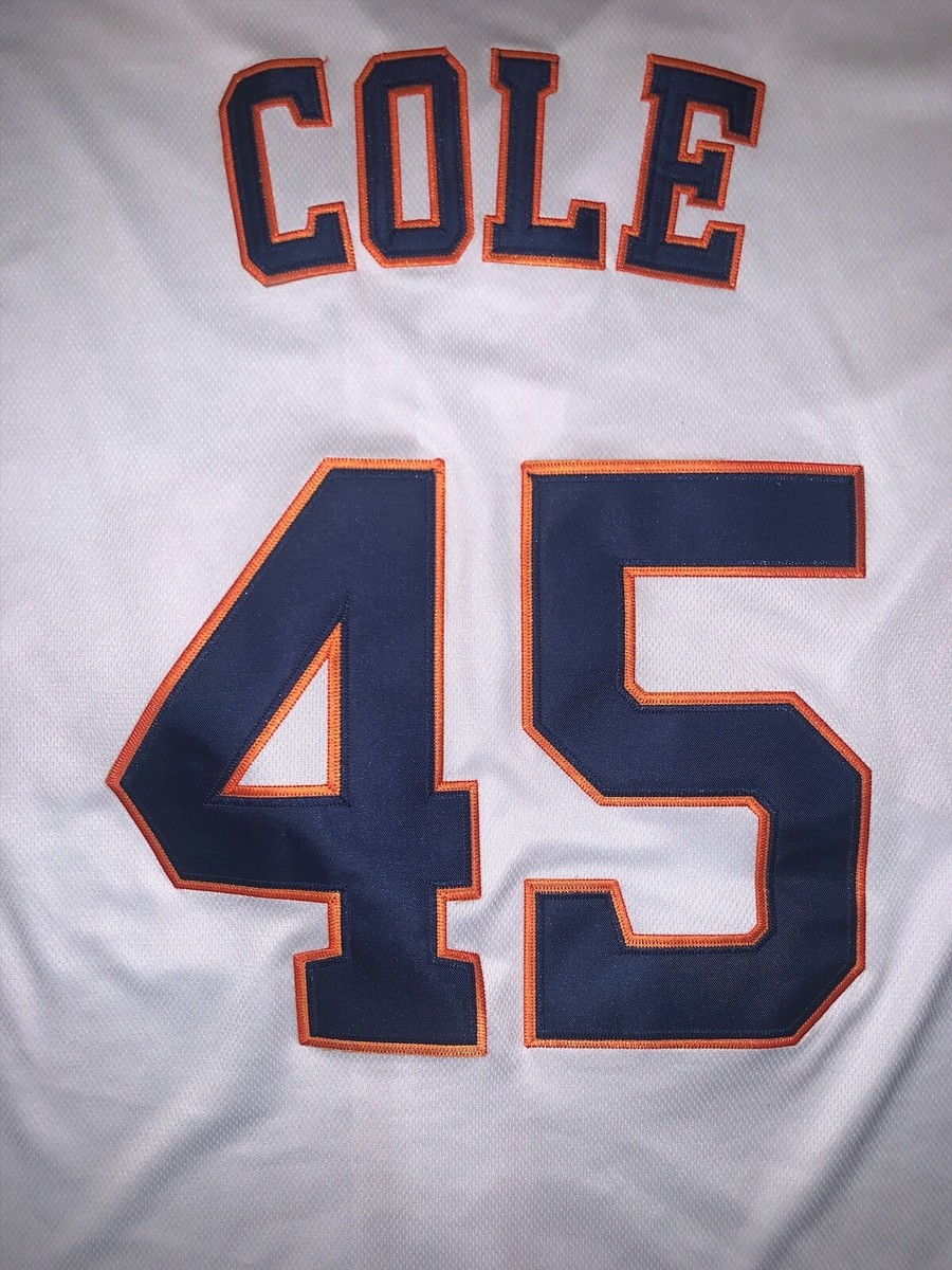 Majestic Houston Astros Jersey 45 Gerrit Cole White Cool