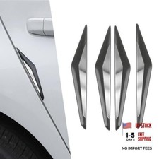 Car Door Anti-Collision Strips, Self Adhesive Car Door 4 PCS Black Silver