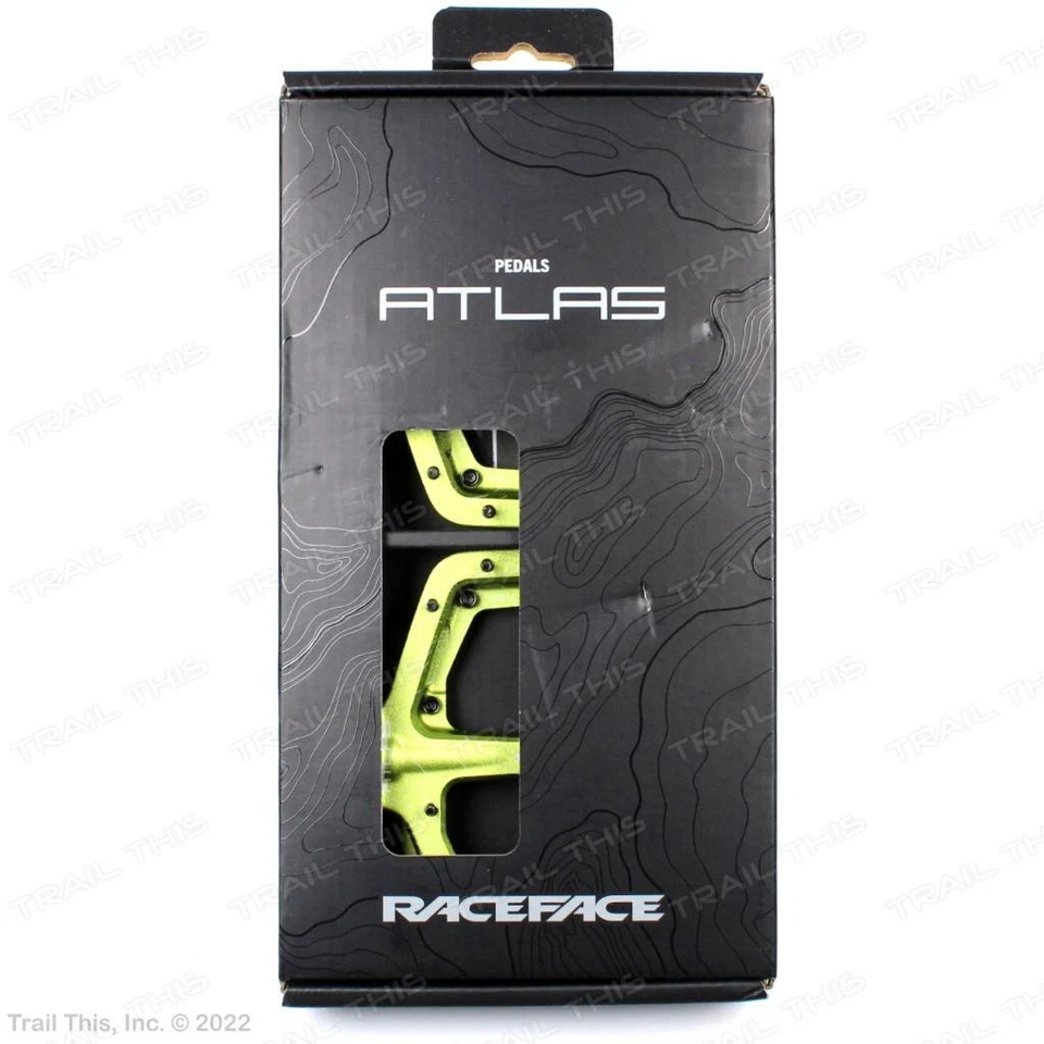 Pedales de aluminio Race Face Atlas DH/MTB plataforma tachonada verde Foto 3 de 4