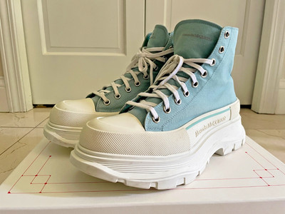 Alexander McQueen Tread Slick Boot Men's US 10 US 11 EU 43 blue Canvas High Top!