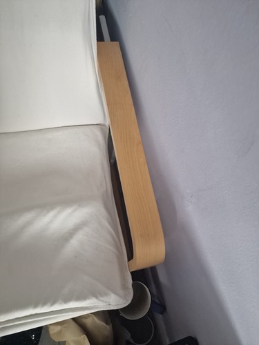 IKEA Poang Rocking Chair Natural Wood Birch Finish With Cream Cushion - Picture 4 of 5