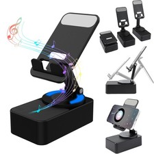 Cell Phone Stand with Wireless Bluetooth Speaker and Charging, Anti-Slip Base HD