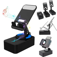 Cell Phone Stand with Wireless Bluetooth Speaker and Charging, Anti-Slip Base HD