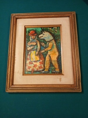 College Print Luis A Solari Signed And Framed Original Painting 