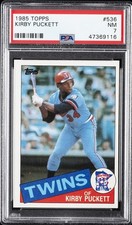 1985 TOPPS #536 KIRBY PUCKETT ROOKIE RC PSA 7
