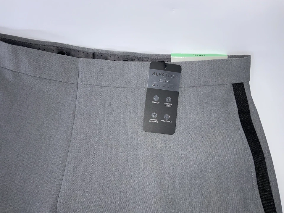 Alfani Tuxedo Pant Slim Fit Stretch Men's 34x32 Grey Black Stripe NWT YGI S5-156 - Image 4 of 4