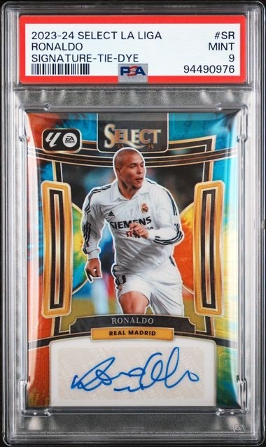  2023-24 PANINI SELECT LA LIGA SIGNATURES #SR RONALDO SIGNATURE-TIE-DYE /15