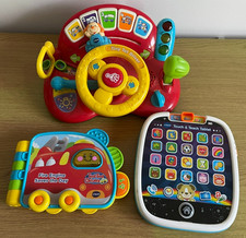 3 x Bundle Sensory Toys, Tiny Tot Driver, Toot Toot Drivers Musical Book, Vtech