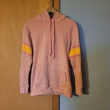 Sundry Women's Size S Pink Long Sleeve Soft Pullover Hoodie Solid Cotton
