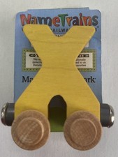 Maple Landmark Inc. 100245 NameTrains "X" Yellow Wooden Letter Car