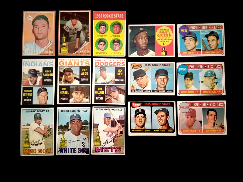 1960 1962 1963-69 Topps Hubbs Cullen Salmon Agee Nettles Rookie Baseball Lot 15