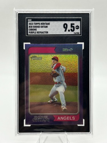 SHOHEI OHTANI 2023 Topps Heritage Chrome Purple Hot Box Refractor SGC 9.5 MT+