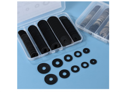 #ad 120Pcs Flat Rubber Washers Assortment Kit 16 18 20 25 30Mm Black Washer Vibratio $8.89