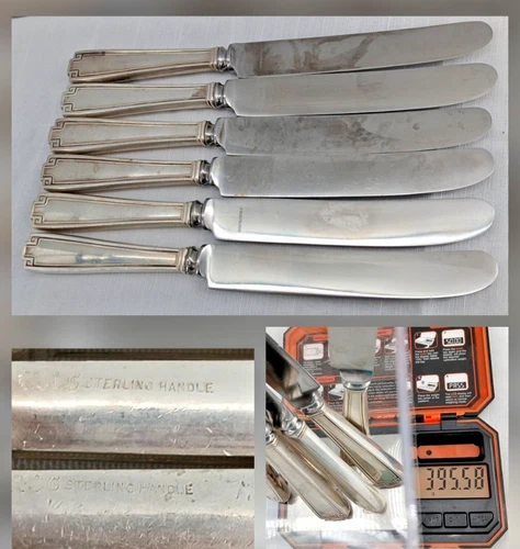 Sterling Silver Lunch Knives Etruscan Style Gorham? Flatware TOTAL WEIGHT 395 g