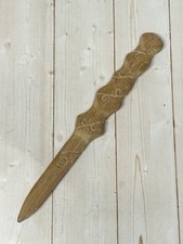 Hand-carved Wooden Folk Art Letter Opener Initial  S  