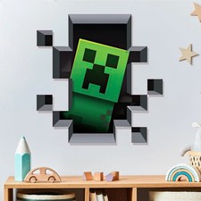 Gamer Green Block Boy Wall Decal - Playroom & Kids Room Pixel Decor