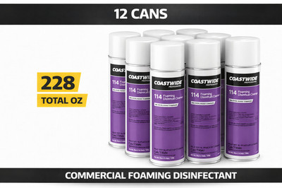 Coastwide 114 Foaming Disinfectant 19oz 12 Pack Aerosol Commercial CW114AR19A
