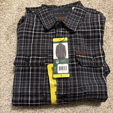 Orvis Flannel Shirt Men's Plaid Size: Small, Button-Up Heavyweight Grey NWT