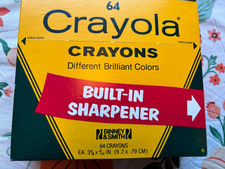 Vintage Binney Smith Crayola Crayons 64 box w/Sharpener Sealed READ