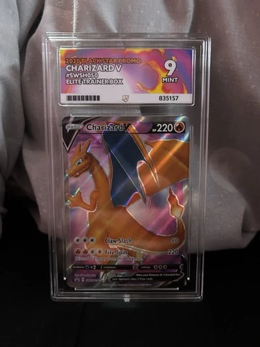 2020 Black Star Promo Charizard V #SWSH050 Elite Trainer Box Ace Grading 9 Mint