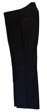 Magee Men's Navy Trousers Pinstripe Tailored  Wool Blend 38R 32L Smart Formal