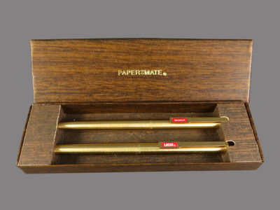 VTG PAPER-MATE PEN/PENCIL SET Gift Award Salesman Promo LASSO & ROUNDUP Farming