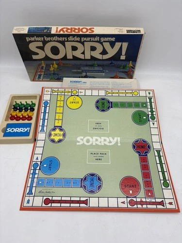Vintage 1972 SORRY! Pursuit Game Parker Brothers 100% COMPLETE - GOOD CONDITION