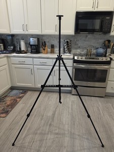 Staples Display Easel Aluminum Adjustable Black 20" to 49"