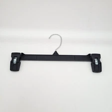 30 Pack 12"Hanger Central Black Pants Skirts Shorts Hangers Slim Non-Slip Clips