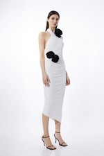 Karen Millen Bodycon Maxi Dress M in White RRP £119