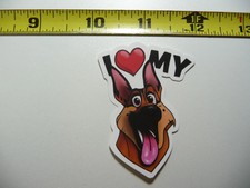 I LOVE HEART MY GERMAN SHEPHERD TONGUE SMALL STICKER DECAL DOG PET BEST FRIEND