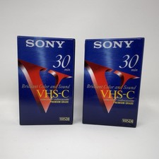 2 Sony VHS-C 30 min Blank Camcorder Video Tape New Sealed