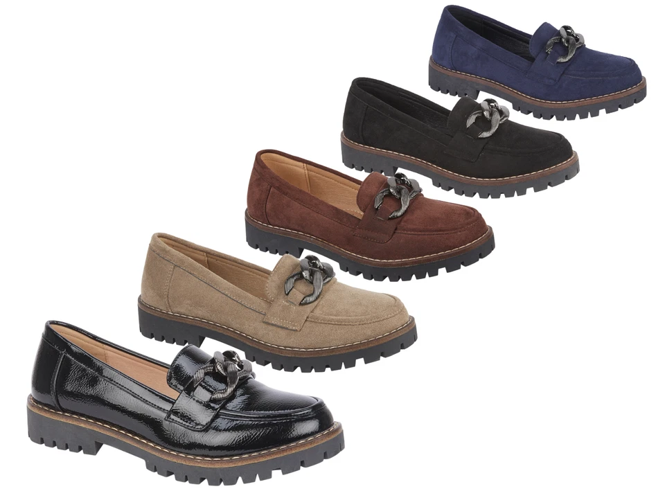 Women's Shoes By Emma Loafers 4-8-Chunky Sole Chain Detail Comfort Slip On - Image 2 of 2