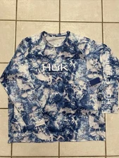 Huk Performance Fishing SHIRT Vented Mossy Oak Fractured Pursuit Mens 3XL NEW!