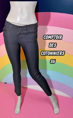 Comptoir des Cotonniers Taille 36 pantalon jeans jean denim bleu nuit enduit - Photo 1/4