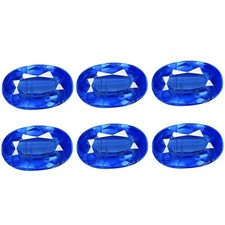 Lotto 6 pezzi 1,46 ct VVS 6 pezzi ovali estremi 5 x 3 mm blu reale 100% naturale Nepal cianite