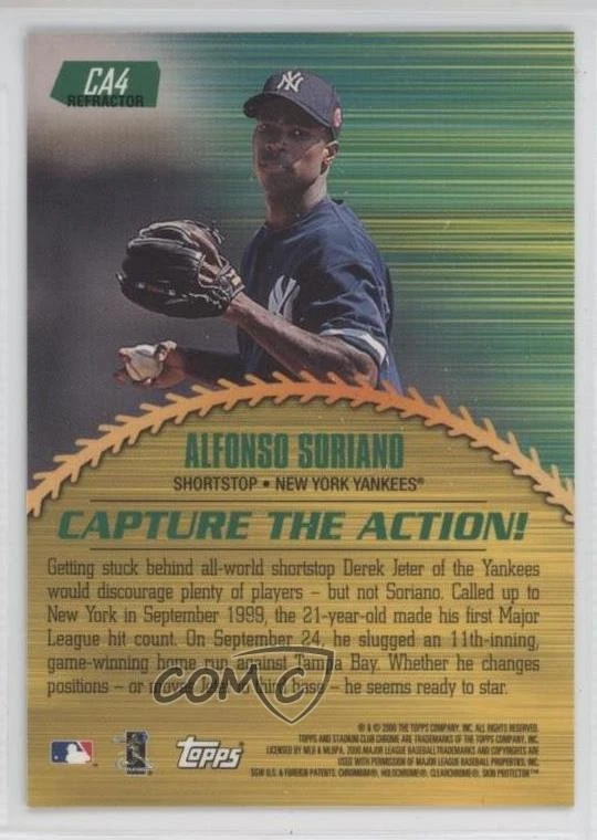 2000 Topps Stadium Club Chrome Capture the Action Refractor Alfonso Soriano #CA4 - Image 2 of 2