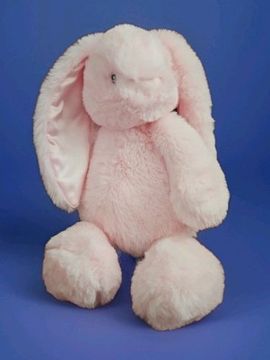 Spark NWOT Floppy Ear 13'' Plush Pink Rabbit Rattle Baby Toy Satin Ears LOVEY Hug