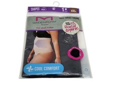Maidenform Flexees High Waist Thong Shapewear 3XL Black Cool Comfort Firm New