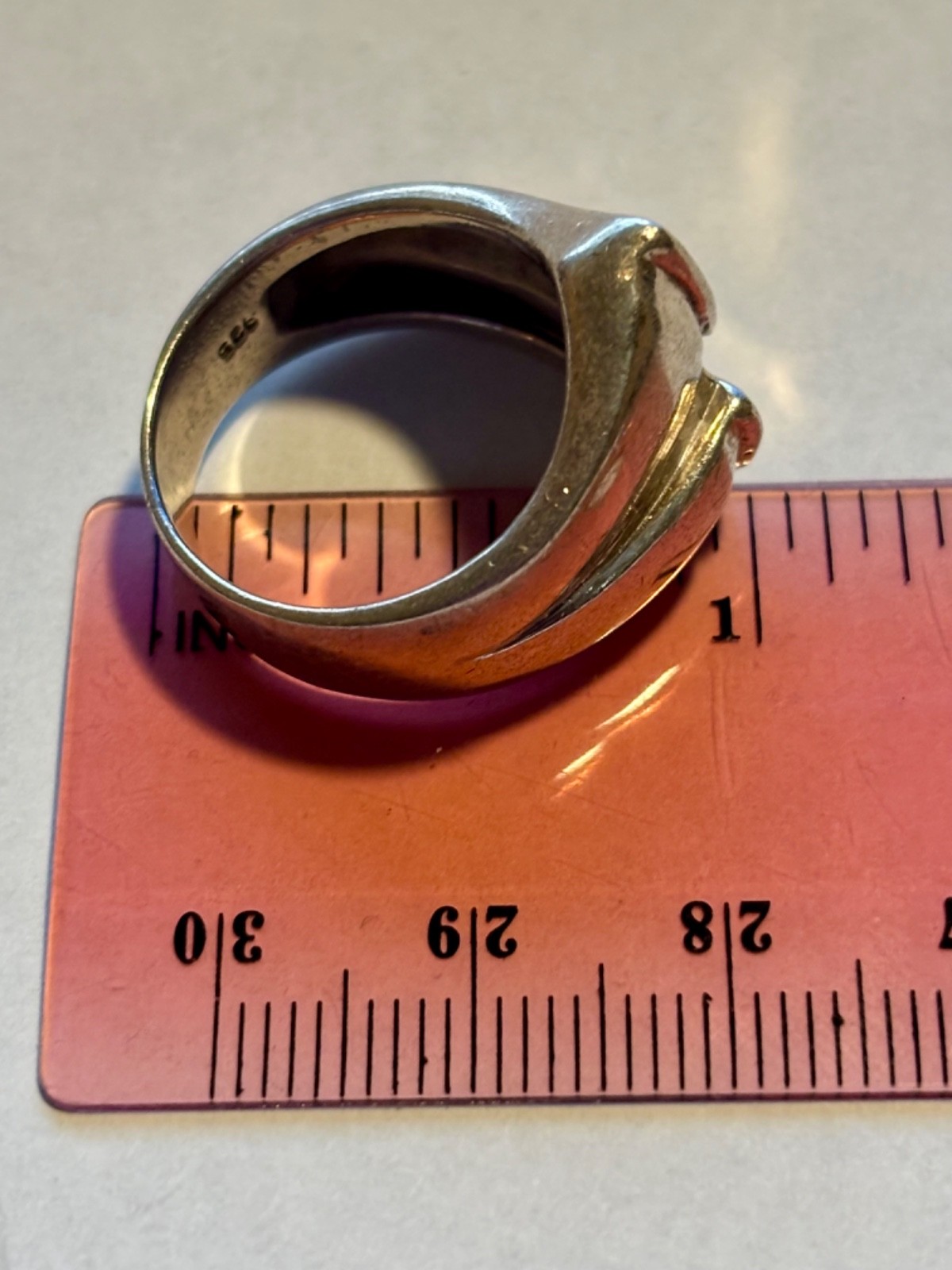 Vintage Solid Sterling Silver Wave Ring Size 7.5 - image 11