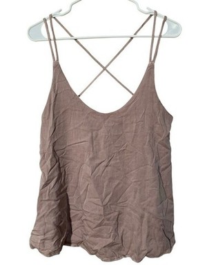 Thread & Supply Women s Size Small Swing Tank Top Scoop Neck Strappy Back Smoke