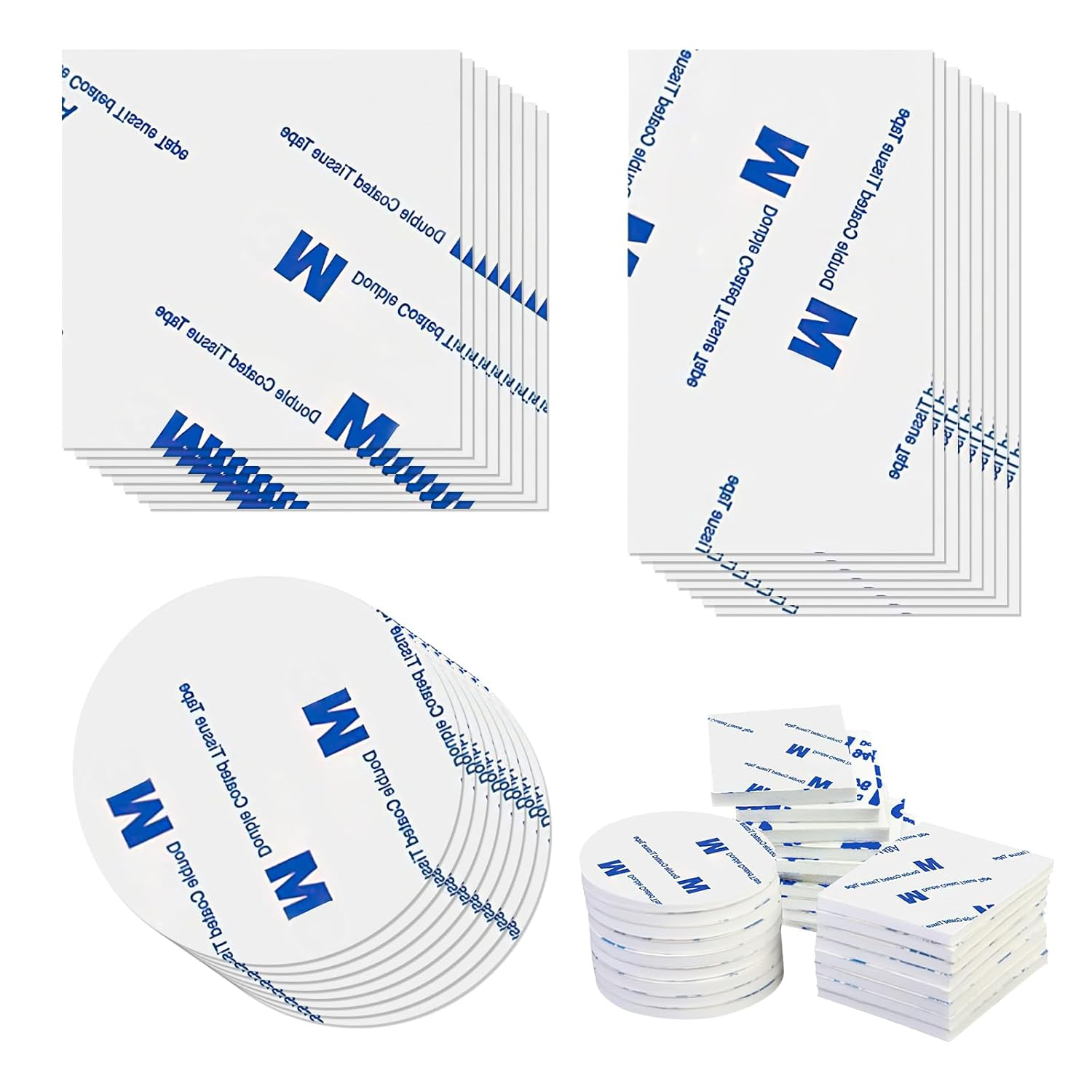 60Pcs Double Sided Sticky Pads, 3M Double Sided Foam Tape Self Adhesive, 3 Shape