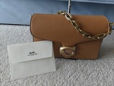 COACH CAF52 New Chain Tabby Shoulder Bag Crossbody Bag Khaki Leather Women