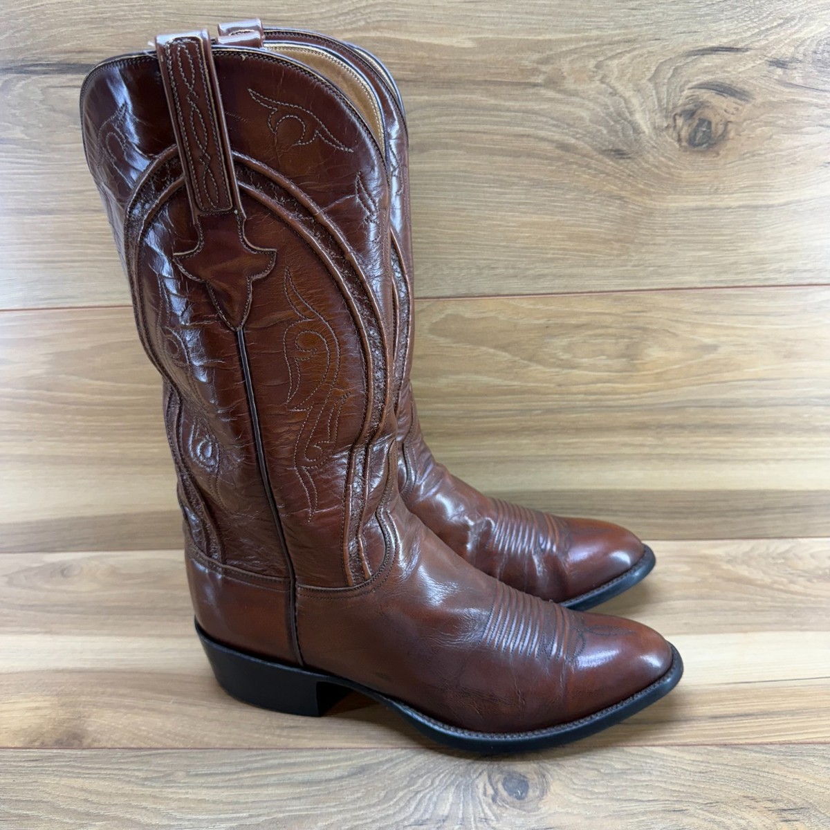 Lucchese Classics High Gloss Cowboy Boots Lucchese Mens D Brown