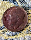 1965 Roosevelt Dime No Mint Mark Black Beauty Weak Reverse Must See Error