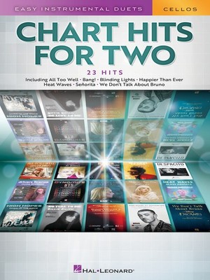 Chart Hits for Two Cello Easy Instrumental Duets Sheet Music 23 Pop Songs Book