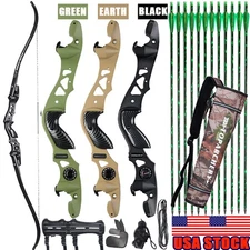 Archery 62" ILF Takedown Recurve Bow 25-60lbs Arrows Set Target Hunting Shooting