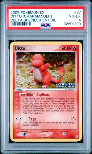 PSA 4 2005 Pokemon EX Delta Species Ditto Charmander STAMPED Reverse Holo 37/113